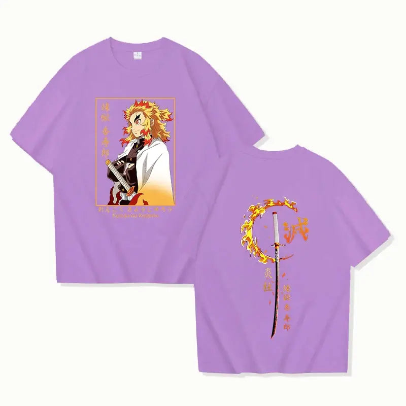 Rengoku Kyoujurou Printed Tee Shirt Demon Slayer (ONLINE ORDER ONLY)