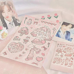 Sweet Cute Skateboard Girl Stickers Diary Scrapbooking DIY Album Decoration Sticker Aesthetic Personalized Kawaii Stationery (Online Order Only)
