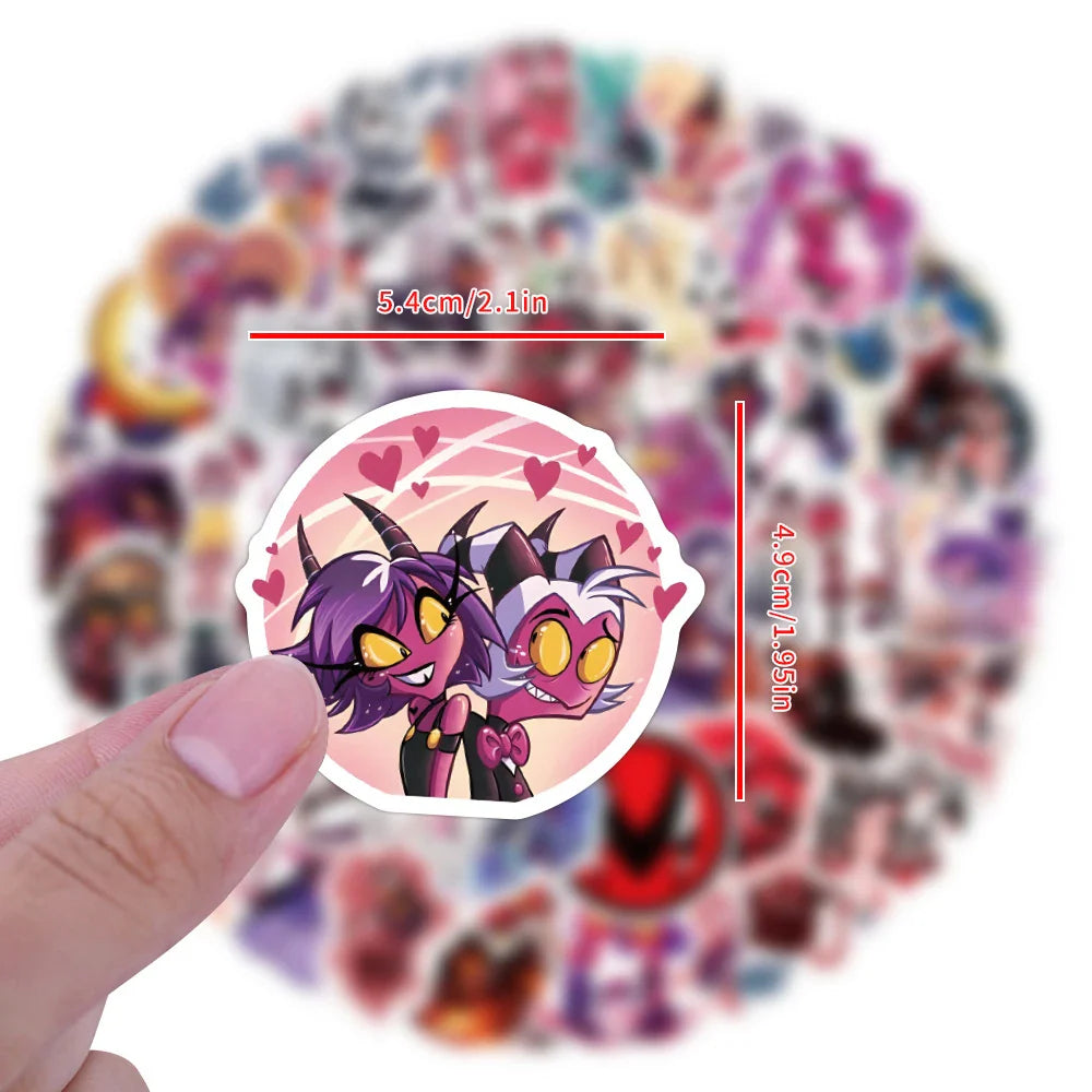 10/30/50/120pcs Helluva Boss Anime Graffiti Stickers Decoration Laptop Notebook Phone Suitcase Car Waterproof DIY Stickers Toys (ONLINE ORDER ONLY)