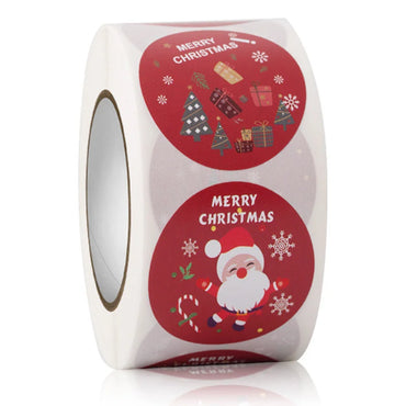 3.8cm Merry Christmas Elk Snowman Gingerbread Waterproof Stickers 100-500 Pcs (Online Order Only)