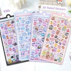 Creative Drop 3D Relief Stickers Candy Ghost Rabbit DIY Crystal stickers Stationery Sticker Diary Decor waterproof Cute Stickers (ONLINE ORDER ONLY)