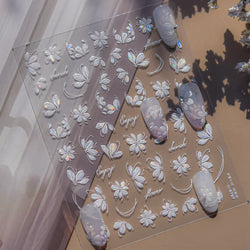 Shiny Cherokee Rose Golden Cherry Blossom Cherish Enjoy Flower Line Petal Delicate Self Adhesive Nail Art Sticker Manicure Decal (ONLINE ORDER ONLY)