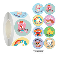 100-500pcs Cute Animal Reward Stickers with Word Motivational Stickers for School Teacher Kids Student Stationery Stickers (ONLINE ORDER ONLY)