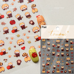 Picnic Cat Kitten Bowknot Flower Fish Butterfly Tree Mushroom Star Moon Cat's Paw Adhesive Nail Art Sticker Cute Manicure Decals (Online Order Only)