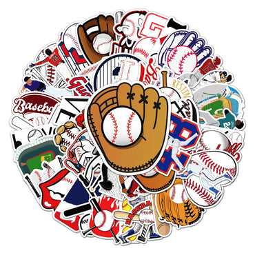 10/50PCS Creative Cartoon Sports Baseball Stickers Notebook Luggage Hand Account Decoration Graffiti Waterproof Stickers (ONLINE ORDER ONLY)