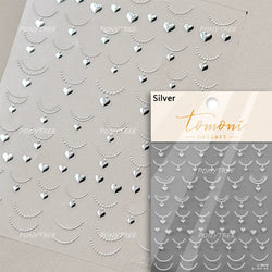 Mini Love Heart Arc Curved Line French Style Minimalist Colourful Self-adhesive Nail Art Decorations Stickers Manicure Decals (Online Order Only)