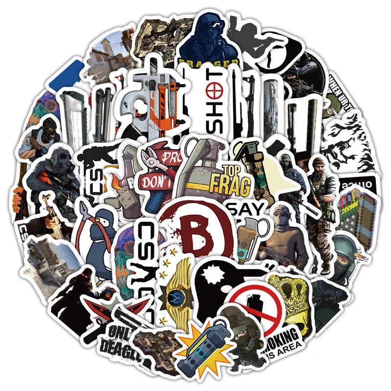 CSGO Graffiti Stickers Pack - Waterproof DIY Decoration for Phone, Notebook, Guitar, Helmet, Computer (Online Order Only)