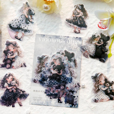 Mr. Paper 6 Style 10 Pcs/pack PET Texture Cute Girl Theme Material Stickers DIY Cup Glass Dairy Notepad Phone Case (Online Order Only)