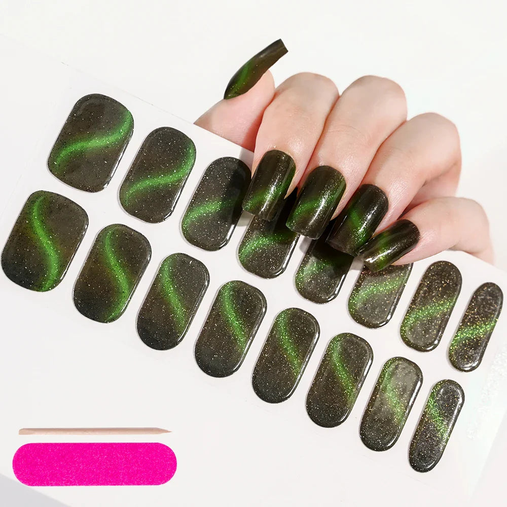Nude Pink French Semi-Cured Gel Nail Patch Slider Adhesive Waterproof Long Lasting Full Cover Gel Nail Sticker UV Lamp Needed *^ (ONLINE ORDER ONLY)