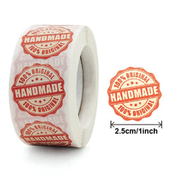 100-500pcs Handmade With Love Sticker For Cake Package Decoration Label Cute Kawaii Thank You Sticker Gift Sticker Red Paper (ONLINE ORDER ONLY)