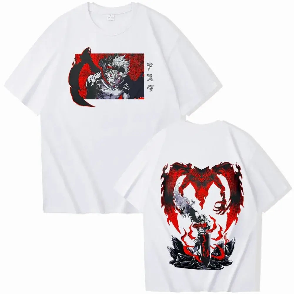 Black Clover Asta T-Shirt: Oversized Y2K Anime Cotton Tee (ONLINE ORDER ONLY)