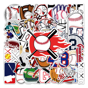10/50PCS Creative Cartoon Sports Baseball Stickers Notebook Luggage Hand Account Decoration Graffiti Waterproof Stickers (ONLINE ORDER ONLY)