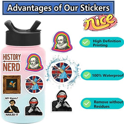 10/30/50PCS Funny History Character Sticky PVC Sticker Aesthetic DIY Decoration Scrapbooking Hand Accounting Supplies for Kids (ONLINE ORDER ONLY)