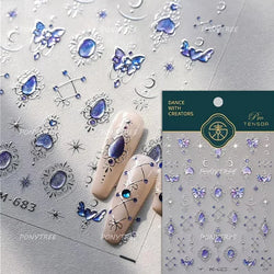 Retro Lace Corset Laced Bodice Wrap Top British Classical Dress Bowknot Rose Star Key Adhesive Nail Art Sticker Manicure Decals (ONLINE ORDER ONLY)