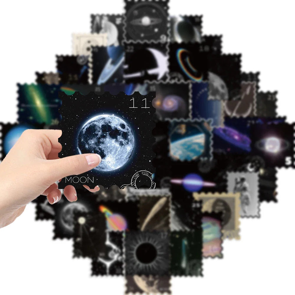 50PCS Cool Mysterious Universe Planet Stickers Graffiti Decals Waterproof Motorcycle Luggage Guitar Skateboard Kid Sticker Toy﻿ (ONLINE ORDER ONLY)