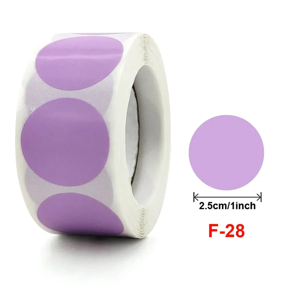 500/1000pcs/ roll Color Dot Stickers Removable 1.3cm Chroma Label for Inventory Organize,File Classification Stationery Sticker (Online Order Only)