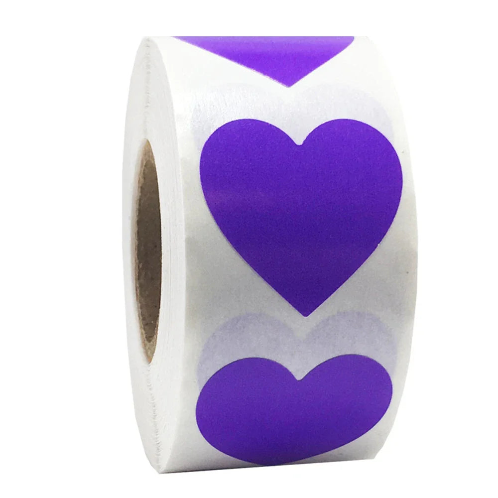 500pcs/roll Love Valentine's Day Stickers Seal Stickers Red Glowing Glitter Heart Gift Decoration Lables Stationery Sticker (ONLINE ORDER ONLY)