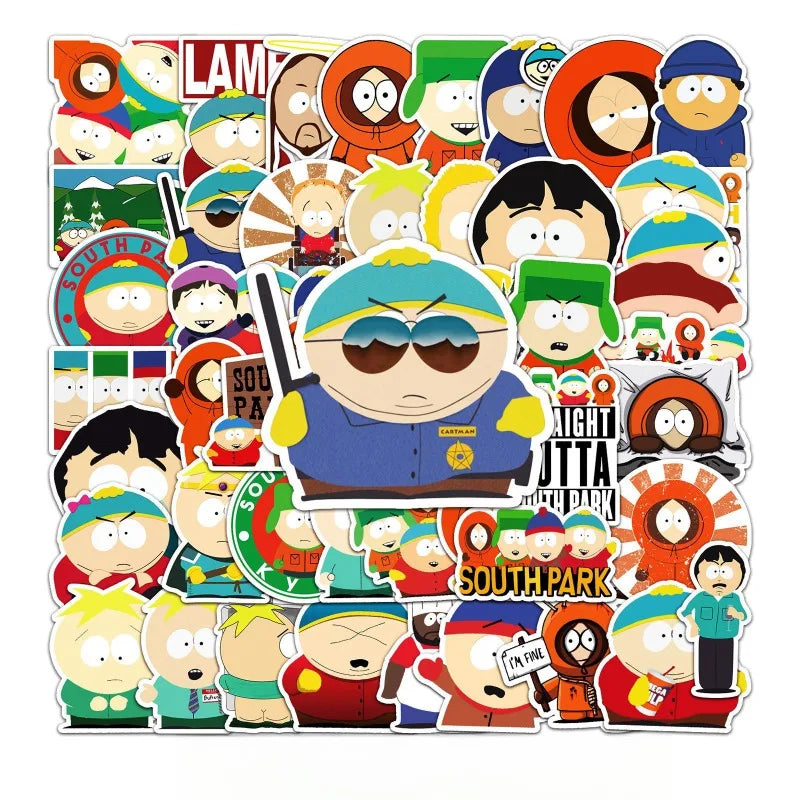 50pcs South Park Stickers for Laptop, Car, Scooter, Water Bottle, Suitcase, Refrigerator, Stationery (ONLINE ORDER ONLY)