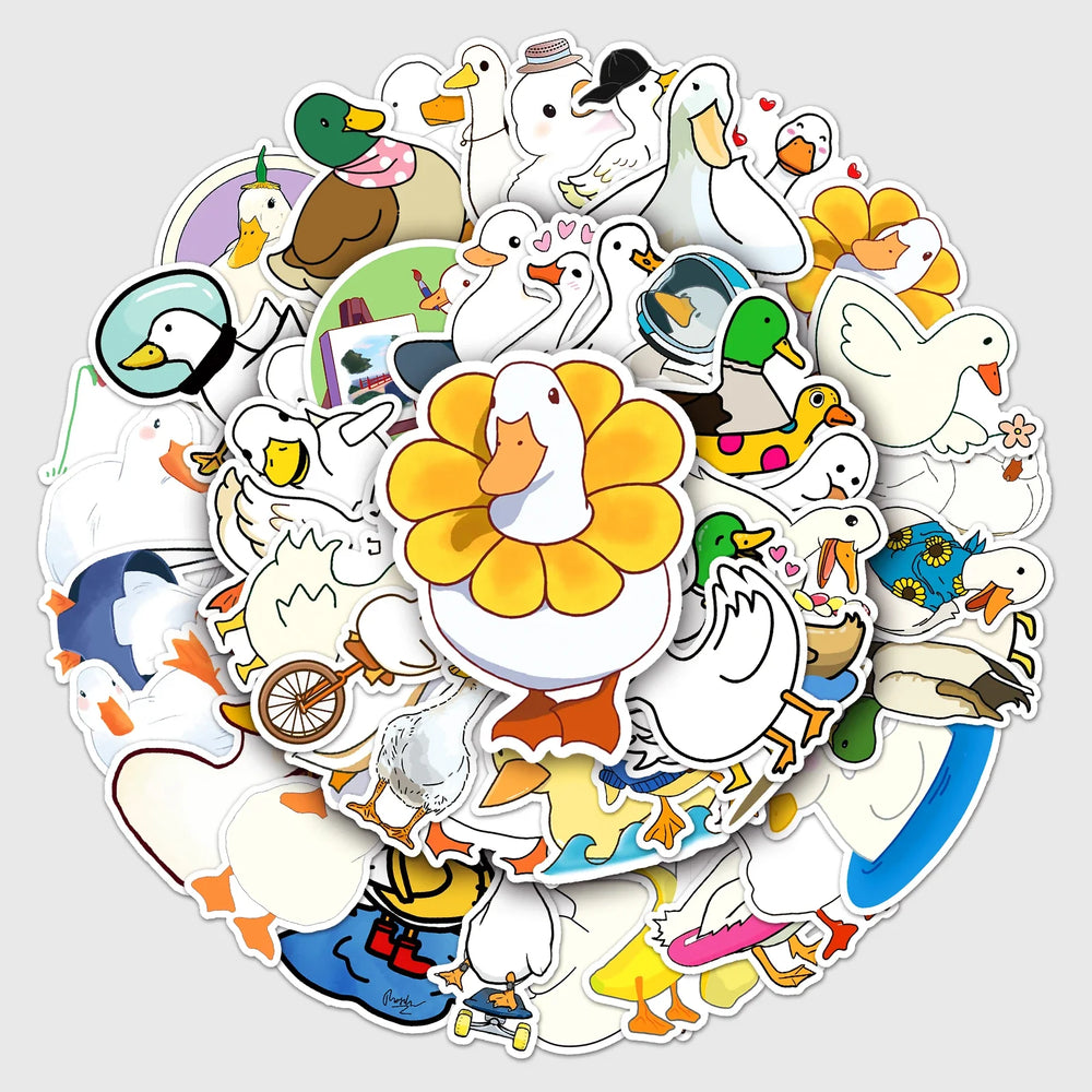 50Pcs Duck Cartoon Waterproof Vinyl Stickers for Skateboard Snowboard (Online Order Only)