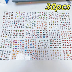 30pcs/Set Y2K 3D Cute Insect Nail Stickers Chic Dragonfly Spider Insect Butterfly Design Sliders Ladybug Beetle Manicure Decals* (Online Order Only)