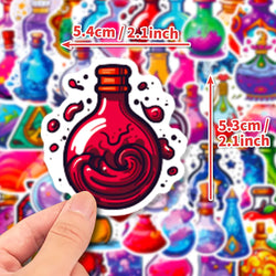 10/50PCS Colorful Magic Bottle Stickers Funny Cute Decals For Kids Laptop Luggage Fridge Diary Bike Phone Notebook Stickers (Online Order Only)