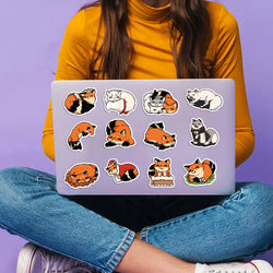 50pcs Cute Cartoon Animals Fox Graffiti Stickers For Laptop Water Bottle Luggage Notebook Phone Waterproof Graffiti Vinyl Decals (ONLINE ORDER ONLY)