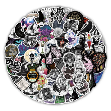 10/30/50/100pcs Gothic Magic Witch Apothecary Stickers Laptop Luggage Skateboard Motorcycle Guitar Phone Cool Sticker Kid Toy (ONLINE ORDER ONLY)