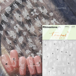 Flower Bowknot Butterfly Plant Leaf English Letter Rose Hand Drawn Embossed Relief Self Adhesive Nail Art Sticker Manicure Decal (ONLINE ORDER ONLY)