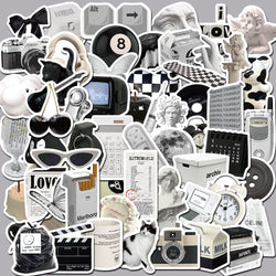 Black Graffiti Stickers for Luggage, Water Bottle, Notebook, Motorcycle, Car, Laptop, Phone - 10/30/61pcs (ONLINE ORDER ONLY)