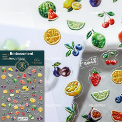 Strawberry Retro Lace Border  Flower Lovely Fruit Pearl Pendant Leaves Self Adhesive Nail Art Stickers Manicure Decal Wholesale (Online Order Only)