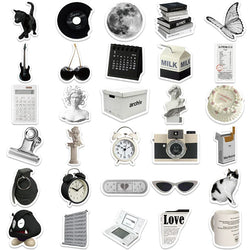 10/30/61PCS Simple Sculpture PVC Graffiti Sticker Sticky Aesthetic Decorative Scrapbook DIY Child Phone Stationery Supply (Online Order Only)