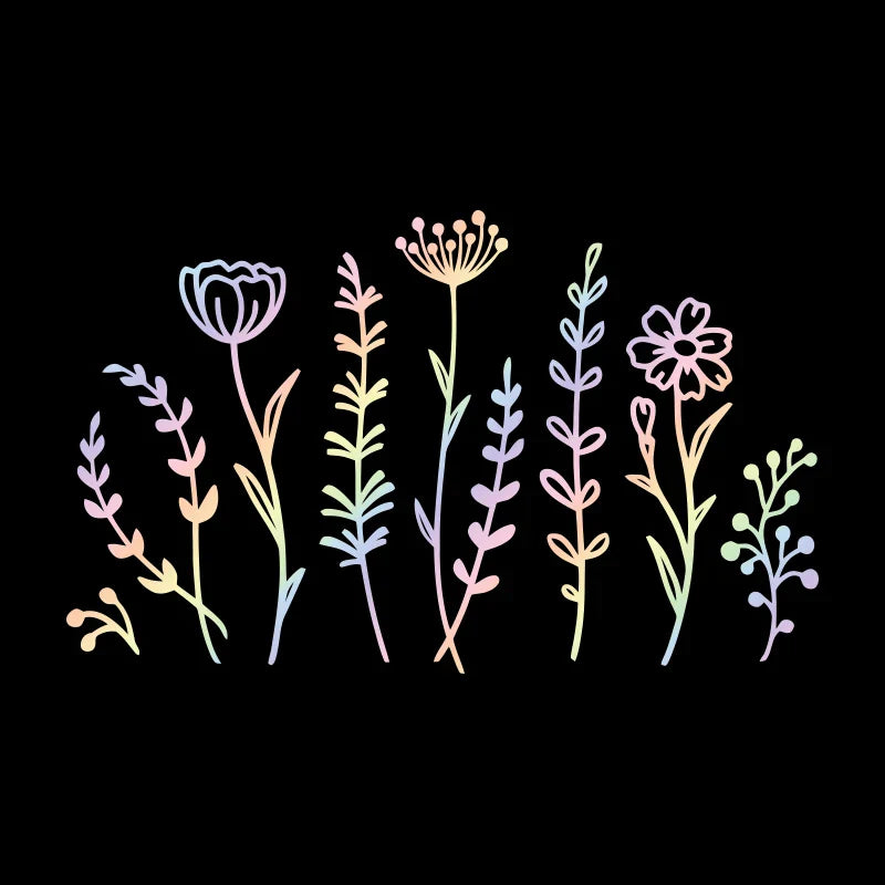 Wildflower Car Stickers Decoration Bumper laptop Sticker Rear Window Fashion Stickers Plant Lover Creative Sport PVC Vinyl Decal (ONLINE ORDER ONLY)