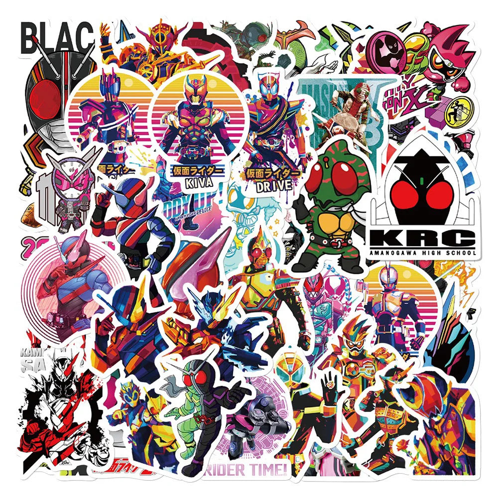 Kamen Rider Stickers Pack: Anime Cartoon Decals for Laptop, Luggage, Skateboard (ONLINE ORDER ONLY)