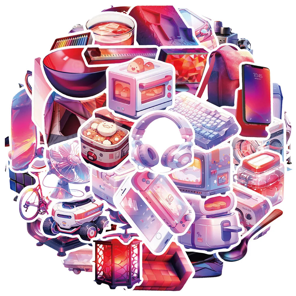 Cartoon Digital Stickers for Suitcase, Skateboard, Laptop, Luggage, Fridge, Phone, Car - 10/30/49Pcs (ONLINE ORDER ONLY)