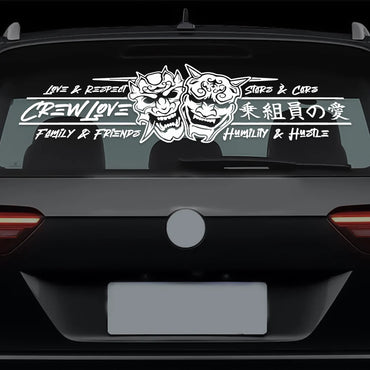 JDM Car Sticker Love Skull for Windshield Banner Decoration External Accessories Creative Sports Style Waterproof Vinyl Decals (ONLINE ORDER ONLY)