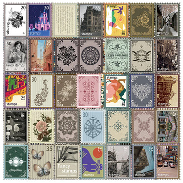 10/30/50/110pcs Cool Retro Stamp Stickers Vintage Decals Skateboard Laptop Motorcycle Phone Car Luggage Waterproof Sticker Toy (ONLINE ORDER ONLY)