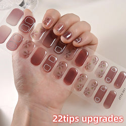 Nude Pink French Semi-Cured Gel Nail Patch Slider Adhesive Waterproof Long Lasting Full Cover Gel Nail Sticker UV Lamp Needed *^ (ONLINE ORDER ONLY)