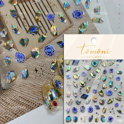 French Lines Gemstone Necklace Gilding Light Luxury Pearl Self Adhesive Nail Art Decorations Stickers Manicure Decals Wholesale (ONLINE ORDER ONLY)