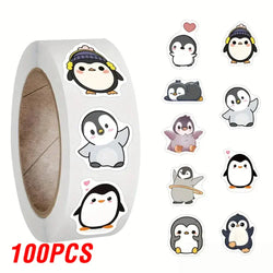 100-500pcs Penguin Animal Stickers Cartoon Removable Notebook Graffiti Sticker Decoration DIY Gift Baking Package Envelope Lable (ONLINE ORDER ONLY)