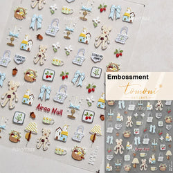 Cute Dream Catcher Net Bag Water Cup Woven Mesh Star Dreamy Bowknot Butterfly Embossed Adhesive Nail Art Sticker Manicure Decal (ONLINE ORDER ONLY)