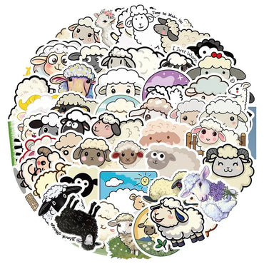 10/56Pcs Cute Cartoon Sheep Animal Sticker Llama Camel Kawaii Cartoon For Laptop Scrapbook Skateboard Car Toy Decals Sticker (ONLINE ORDER ONLY)