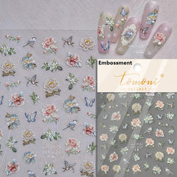 Swallow Bird Insect Animal Phoenix Peacock Dove 3D Self Adhesive Nail Art Stickers Chinese Ancient Poetry Manicure 5D DIY Decals (ONLINE ORDER ONLY)