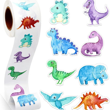 500Pcs /1 Rolls 2.5cm/1inch Dinosaur Animal Anomaly Shaped Sticker Decoration Gift Box Sticker Label Stationery Sticker (ONLINE ORDER ONLY)
