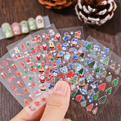 30 Sheets Cute Penguin Winter Nail Stickers Set 3D Snowflake Christmas Decals Tree Elk Bell Self Adhesive Slider Manicure Tips * (ONLINE ORDER ONLY)