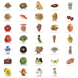 10/30/69pcs Cute Funny Cat And Food Meme Stickers (ONLINE ORDER ONLY)