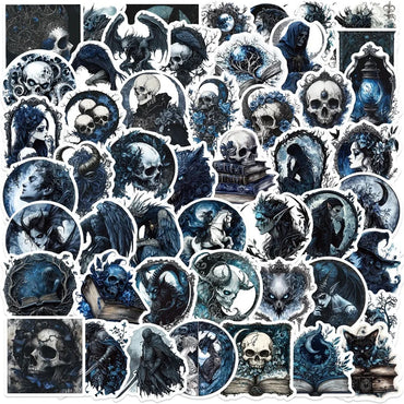10/30/50PCS Gothic Magic Skull PVC Sticker Aesthetic Colored DIY Decoration Scrapbooking Hand Accounting Supplies for Kids (Online Order Only)