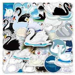 50Pcs Swan Cartoon Waterproof Vinyl Stickers for Skateboard Snowboard (ONLINE ORDER ONLY)