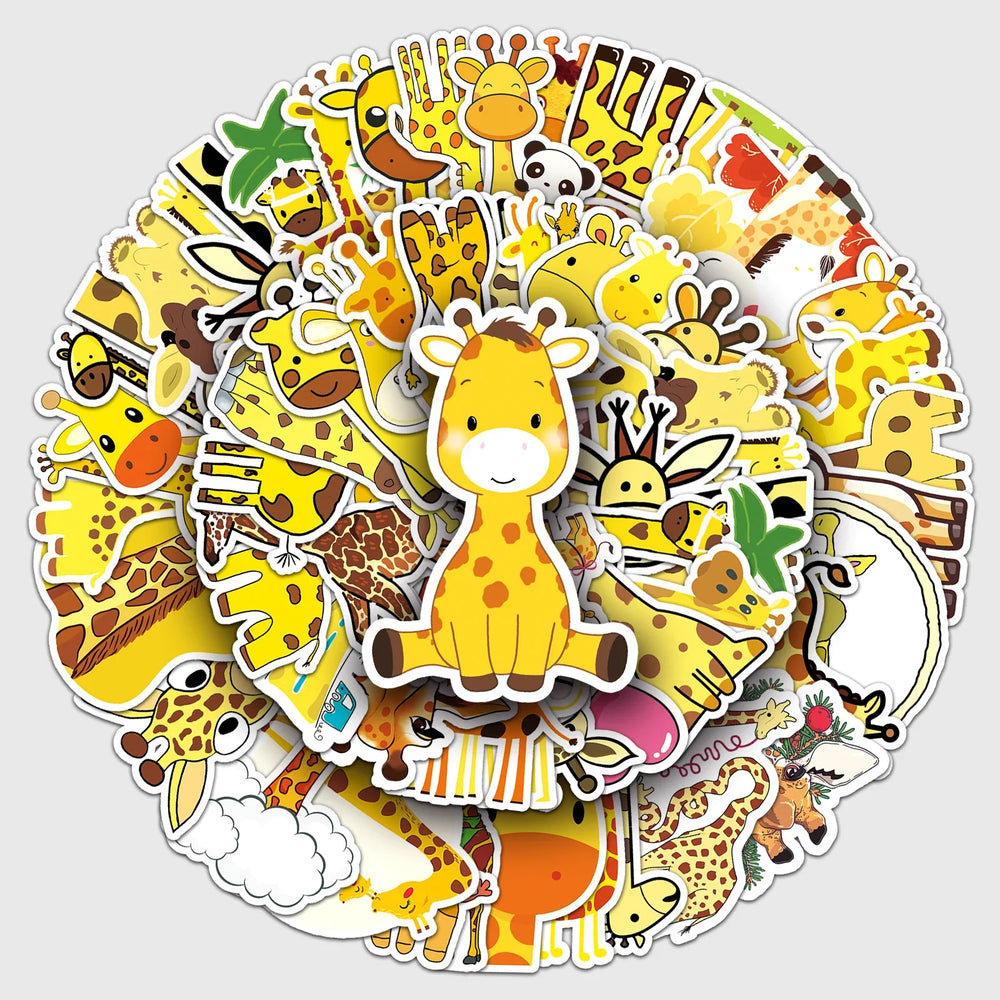 50Pcs Giraffe Cartoon Waterproof Vinyl Stickers for Skateboard Snowboard (ONLINE ORDER ONLY)