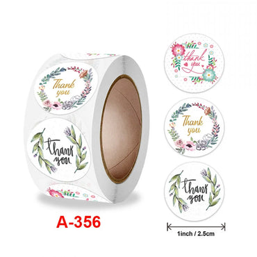 50-500PC Round Thank You Label Sticker Used for Shipping and Mailing Box Seal Labels for Gift Card Package Party Wrapping Baking (ONLINE ORDER ONLY)