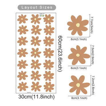 Boho Green Daisy Wall Stickers Kids Room Nursery Decals (ONLINE ORDER ONLY)